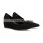 Black color ladies fancy high quality handmade design high wedges pointed toe heels women sandals shoes