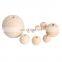 natural color organic round wood spiral wooden beads DIY accessories eco-friendly wood  balls 20mm