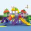 Plastic slides outdoor amusement park used equipment commercial playground for sale