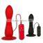 Sexy red and black multy function remote control battery vibrator adult toys butt plug with suction cups