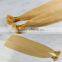 Blonde color virgin straight pre bonded flat tip hiar extension