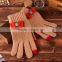 MS touchscreen gloves for winter Fashion big bowknot jacquard knitting finger gloves