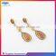 Fashion multicolor women's colorful zircon and alloy drop earrings