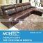 Leather corner sofa set with chaise lounge