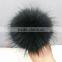 RFB003A 15cm Natural big raccoon fur pom poms New genuine full ball with buckle for hat ,keychain and bags