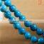Gemstone synthetic blue turquoise round beads jewelry