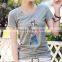 T Shirts Printing in Flower Design and Girl T Shirts Printed Clothes Factory