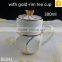 unique design ceramic cup with lid 300ml bone china gold rim tea cup with filter