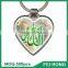 Best selling metal heart-shaped souvenir print religious oem keychain