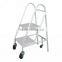 School Library steel book wheels trolley cart with 2 shelves
