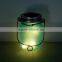 Blue Frosted Glass Solar Led Light Jar for Garden Decoration
