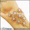 New design elegant flower women barefoot sandals anklet with toe ring