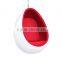 Arne Jacobsen label fiberglass hanging egg pod chair for living room
