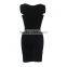 High quality square neck cap sleeve bandage dress women dresses