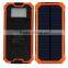 2016 Trendy Product for outdoor 15000mah Big Capacity Dual USB with Led Flash Light Portable Solar Power Bank Battery Charger