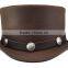 EL DORADO Real Cowboy hat in Napa Leather TOPPER "Steampunk" TOP HAT