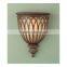 Factory price hot sale UK style walden elegant patterned bronze library wall lamp with inner shade for home decoration