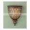 Factory price hot sale the lighting book tumola geometric matt bronze wall light with taupe linen inner shade