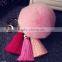 In Stock 8cm Real Rabbit Fur Ball Plush Fur POM POM Keychain Tassel Pompom Car Bag Keychain Key Ring Pendant Jewelry