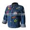 Wholesale 2016 Autumn Fashion Women Buttons Front Closure Bomber Jackets Ladies Long Sleeve Cool Stylish Patch Denim Jacket