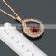 2016 Festive bridal jewelry chinese red precious stone water drop cubic zircon