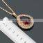 2016 Festive Bridal Jewelry Chinese Red Precious Stone Water Drop Cubic Zircon