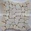 natural stone mosaic with white round pebble stone