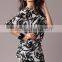 Pretty Steps 2016 new fashion chiffon blouse half sleeve printed blouse for ladies