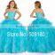 Sky Blue Beaded Custom Made Vestidos Girl Dress for Wedding Ball Gown FG033 american princess flower girl dresses