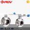 dn65 handle wheel sanitary butterfly valve clamped type