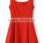 Rose-Carmine White Patchwork Draped Sleeveless Chiffon Dress designer one piece dress