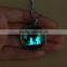 2016 Halloween gift for children silver jewelry beads chian glowding in the dark picture cat necklace pendant