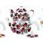 High quality full deccal flower printing turkish double tea pot kettle set enamel kettle