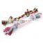 Small spot wholesale selling pet dog rope toys 16cm double knot woven cotton rope molar tooth