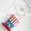 4th of July Independence day led flashing hat shaped national flag printed necklace