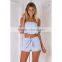 stripe design off shoulder ladies sexy crop top custom sexi top and girl
