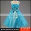 MGOO High Quality New Communion Girl Dresses 2016 Puffy Flowers Girl Dress Blue Strap Vestidos MGT015-1