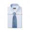 The Latest Light Blue Stripes Italian Collar Long Sleeves Men Shirt