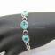 925 Silver Blue Topaz and Cubic Zircon Bracelet (H01)