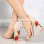 B22417A 2017 Hot seller style Ladies suede embroidered Thick Heel heel sandals