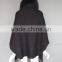 Factory Supply Cachmere Cape Of Hign Qualtity / Ladies Fur Shawl With Raccoon Fur Collar