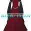 Rose Team-Free Shipping Custom-made Black And Dark Red Dress Medieval Luxurious Renaissance Victorian Dress Costume