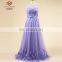 2017 Gorgeous Tulle Handmade Ruching Batterfly Bottom Plus Size Purple Prom Dress