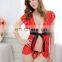 Charming design red lace transparent sexy bridal nighty