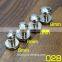 Silver Solid Brass Pull Stud Nipple Head Screw Monk Head Button