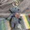 Handmade Cute Fabric Bear With Flower Custom Keychain