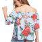 1/2 Sleeve Floral Print Off Shoulder Casual Women’s Top Blouse