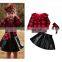 Ruffle Crop Top And Skate Skirt Christmas Baby Girls Boutique Clothing