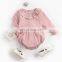 Baby Fall Winter Baby Triangle Romper Round Neck Lace Newborn Clothes Long Sleeve Children's Jumpsuit Spring