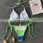 Green Micro Bikini Thong Sexy Swimsuit Female Bathers Halter Push Up Swimwear Women 2019 String Bathing Suit Neon Biquini